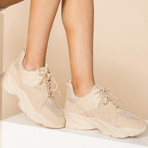 STEVE MADDEN Chunky Suede Leather Sneakers